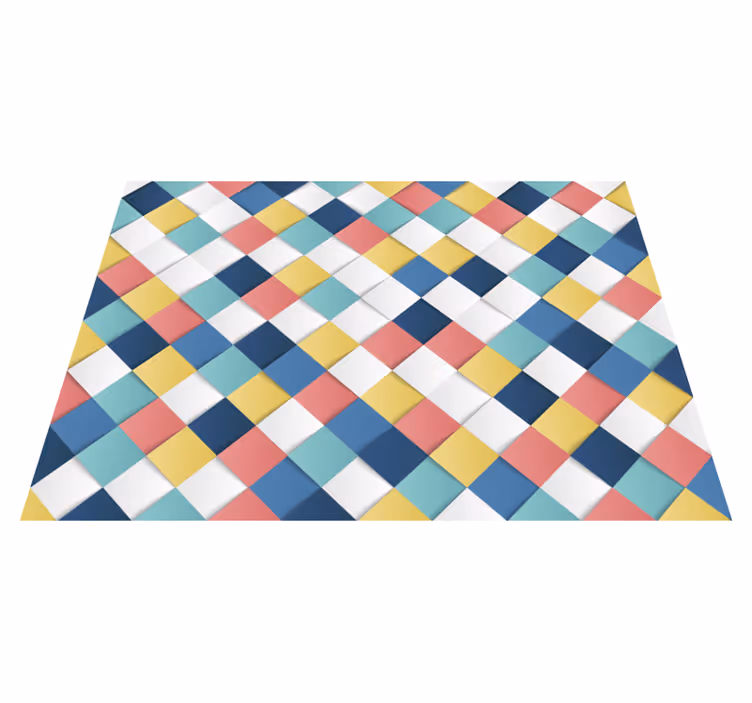 Tappeto vinile geometrico motivo arlecchino colorato - TenStickers