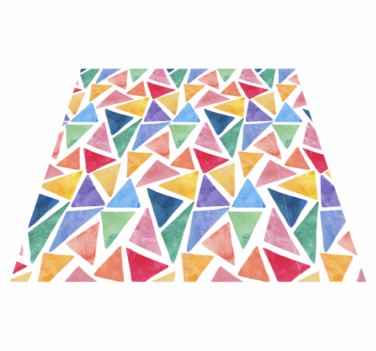 Tappeto vinile geometrico triangoli colorati - TenStickers
