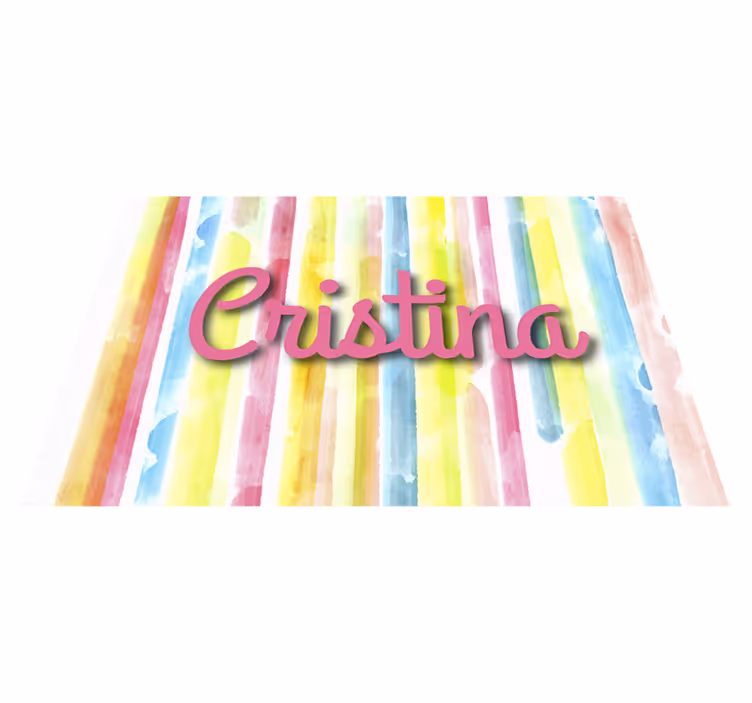 Tappeto vinile con nome arcobaleno personalizzato - TenStickers