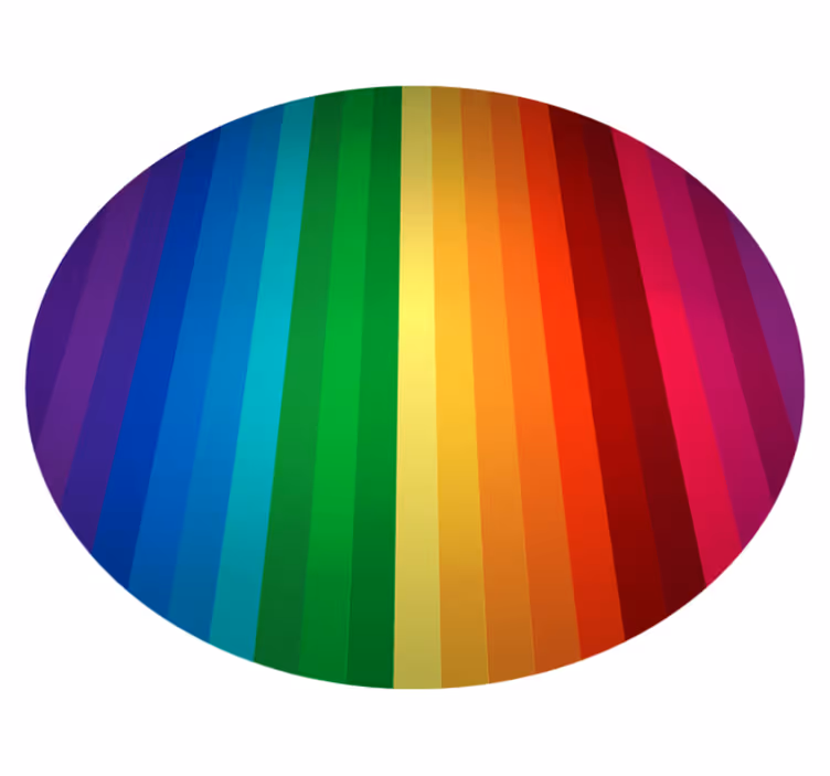 Tappeto rotondo in vinile arcobaleno a strisce - TenStickers