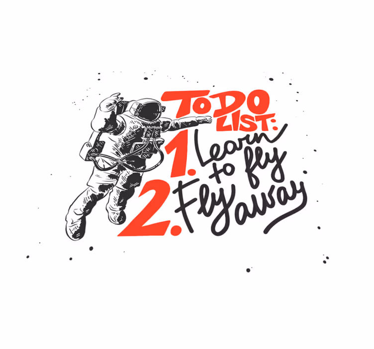 Tappeto vinile frase lista di cose da fare astronauta - TenStickers