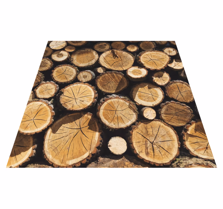 Tappeto vinile effetto legno modello di sezione di registro - TenStickers
