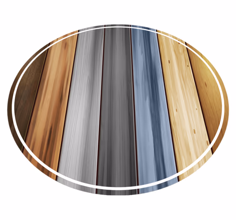 Tappeto vinile effetto legno cerchietto di legno a strisce - TenStickers