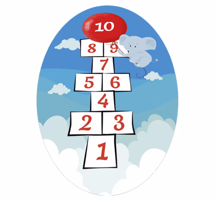 Tappeto vinile per bambini palloncino elefante - TenStickers