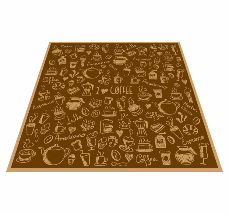 Tappeto pvc cucina collezione di doodle di caffè - TenStickers