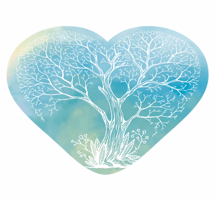 Tappeto vinile natura a forma di cuore arboreo - TenStickers