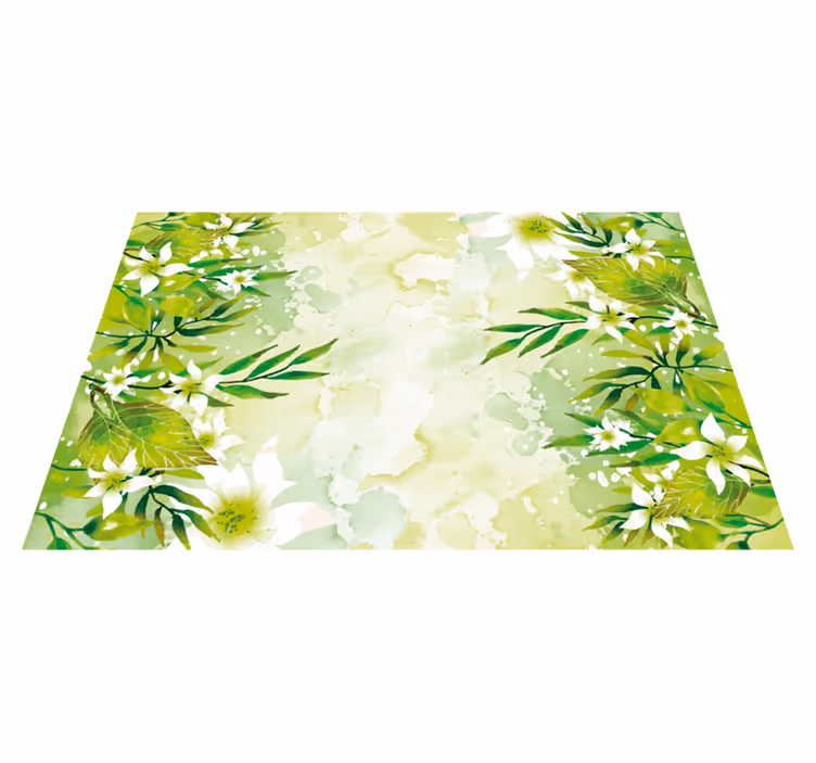 Tappeto vinile fiori verde botanico - TenStickers