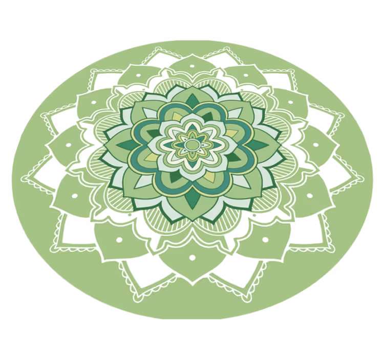 Tappeto vinile Mandala disegno mandala verde - TenStickers