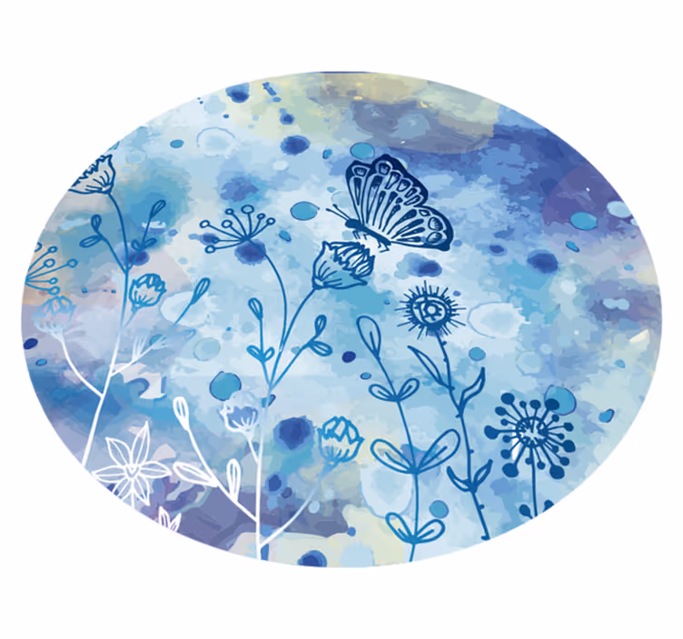 Tappeto vinile fiori acquerello botanico - TenStickers