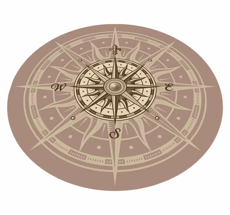 Tappeto vinile mappamondo design navigazione bussola - TenStickers