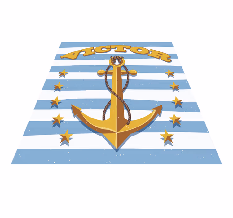 Tappeto vinile con nome nautico personalizzabile - TenStickers