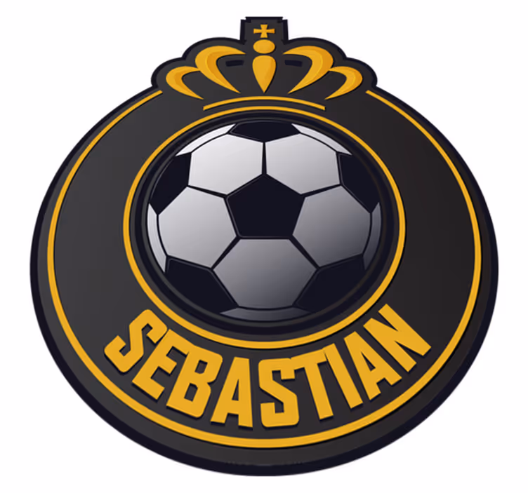 Tappeto vinile con nome emblema dello stemma del calcio - TenStickers