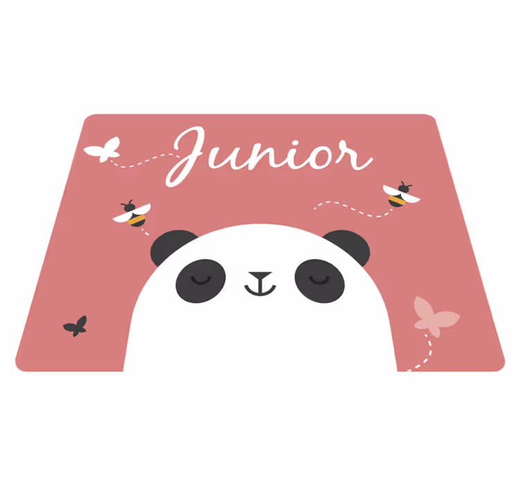 Tappeto vinile con nome panda personalizzato - TenStickers