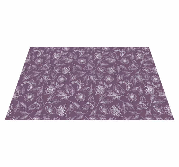 Tappeto vinile fiori simmetria floreale - TenStickers