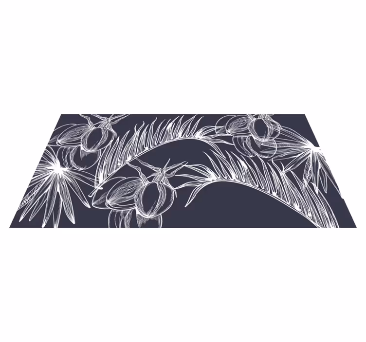 Tappeto vinile fiori linea artistica botanica - TenStickers
