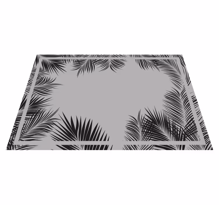 Tappeto vinile fiori sagoma di palma tropicale - TenStickers