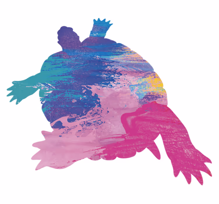 Tappeto vinile animali sagoma di tartaruga colorata - TenStickers