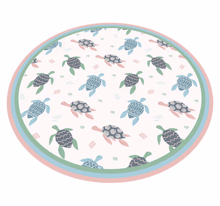 Tappeto vinile per bambini cerchio di gioco delle tartarughe - TenStickers