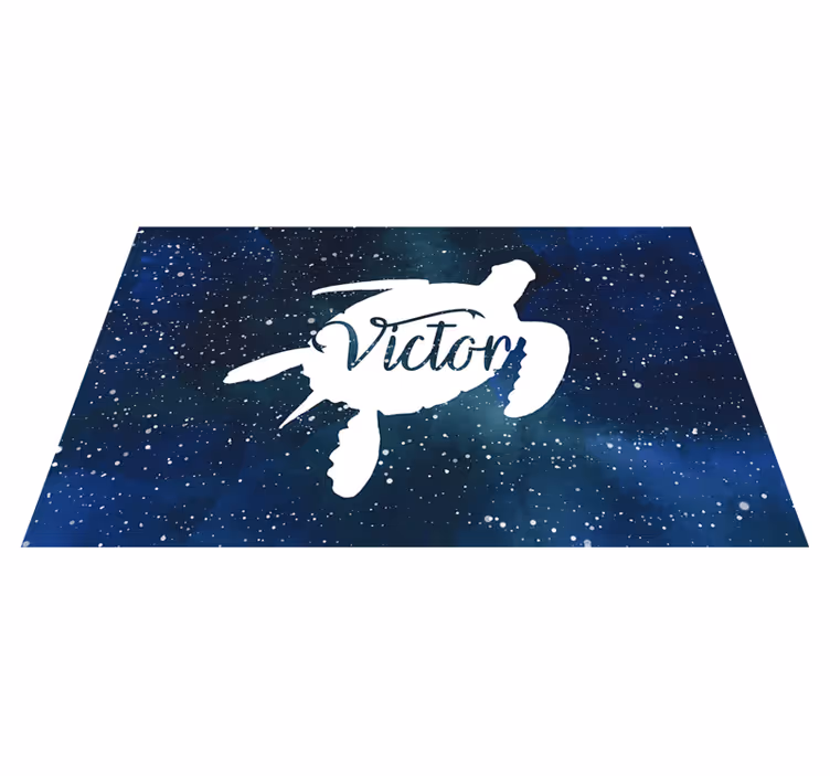 Tappeto vinile con nome tartaruga marina stellata - TenStickers