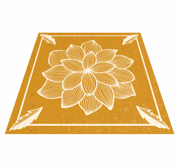 Tappeto vinile fiori disegno floreale dorato - TenStickers