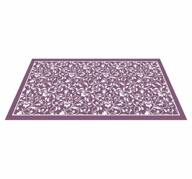Tappeto vinile fiori elegante motivo a spirale - TenStickers