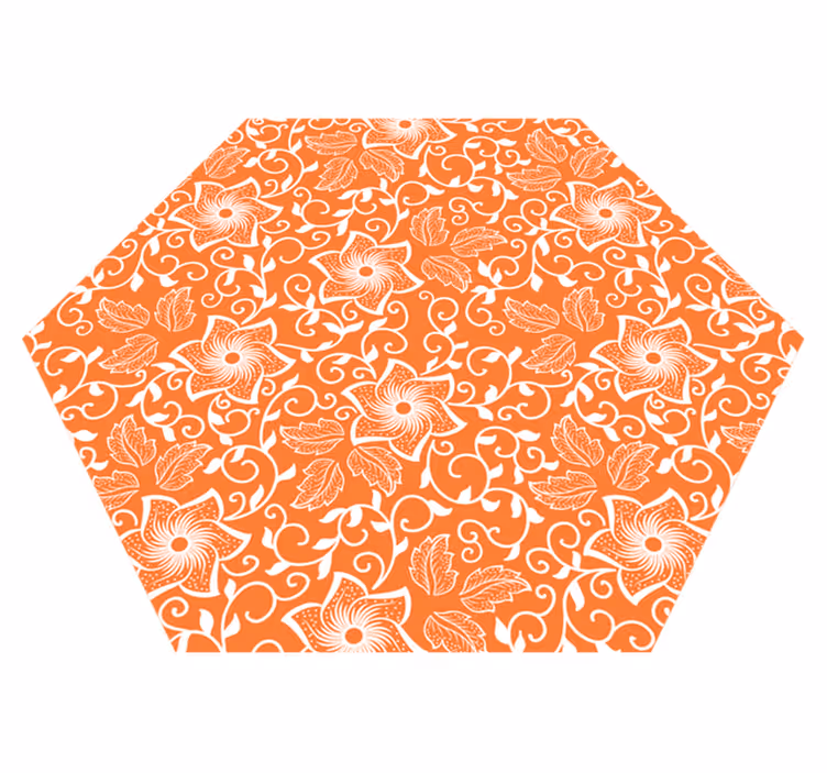 Tappeto vinile fiori ornamento floreale - TenStickers