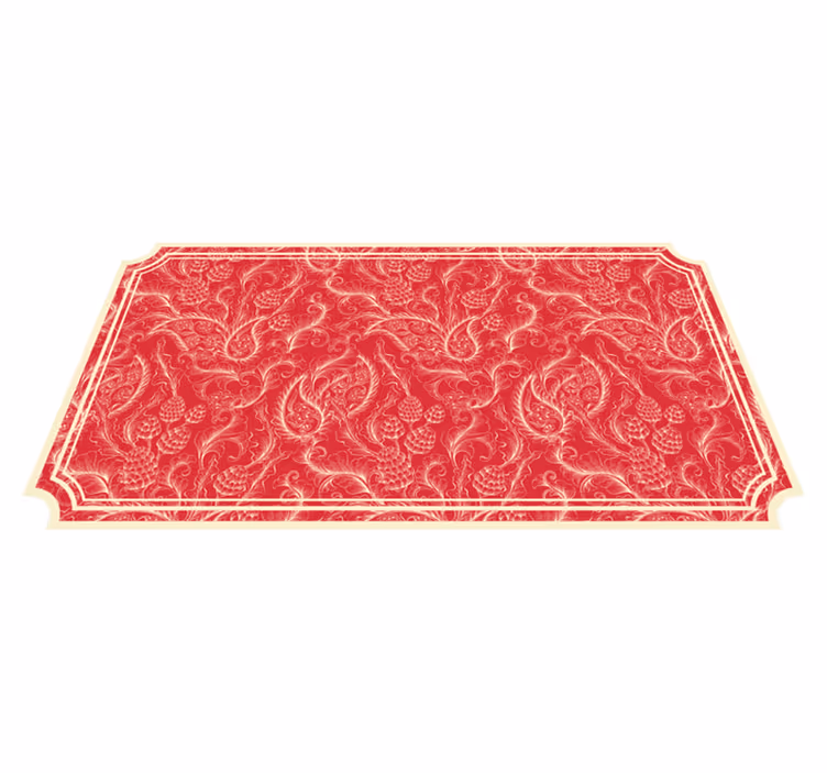 Tappeto vinile rosso paisley ornato - TenStickers