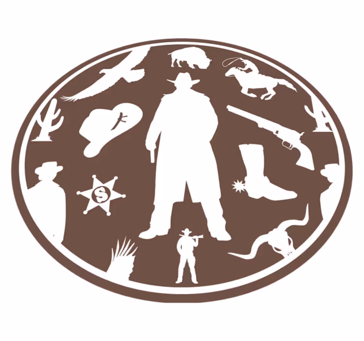 Tappeto vinile per bambini sagoma di cowboy - TenStickers
