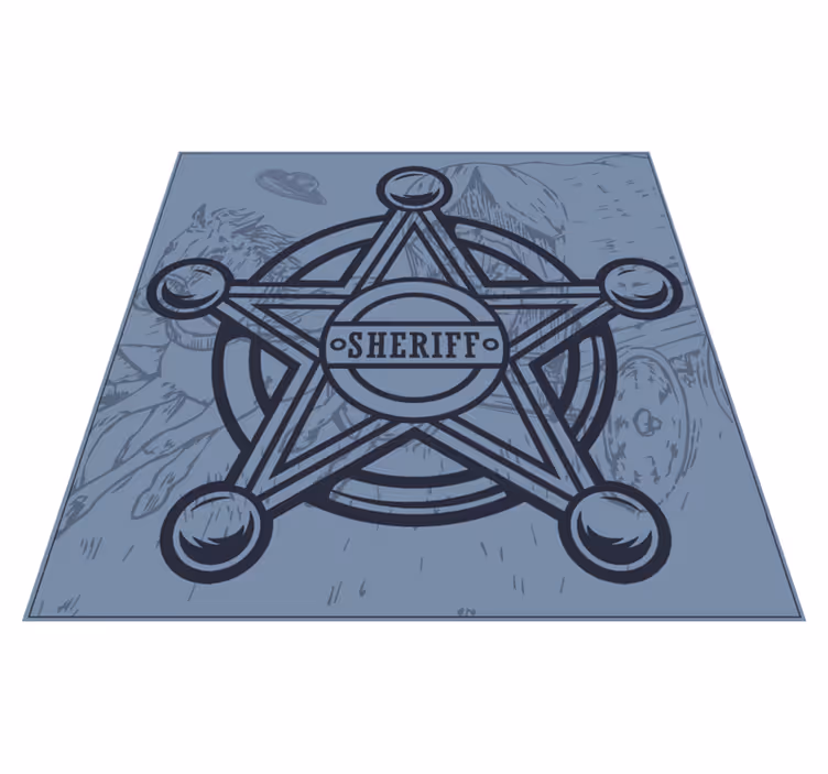 Tappeto vinile giochi emblema del distintivo dello sceriffo - TenStickers