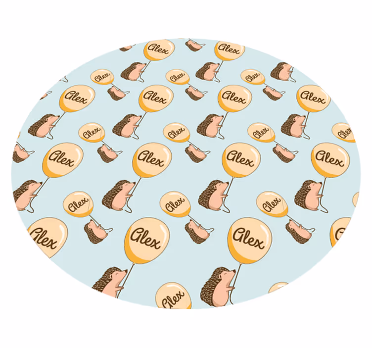 Tappeto vinile con nome riccio personalizzato - TenStickers