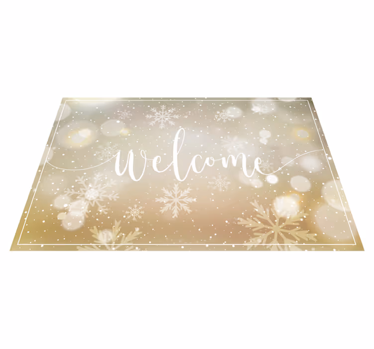 Tappeto Vinile Natale messaggio di benvenuto stagionale - TenStickers