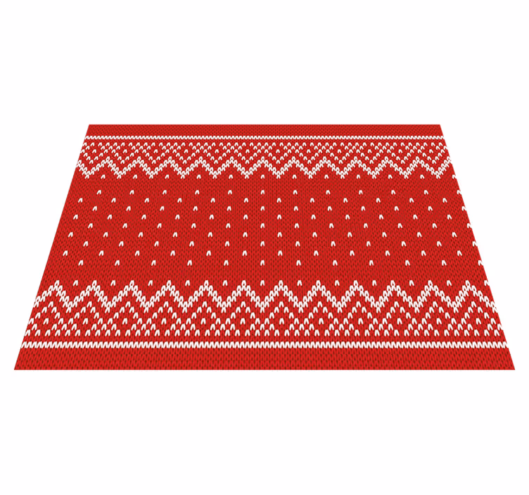 Tappeto Vinile Natale motivo festivo lavorato a maglia - TenStickers