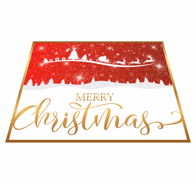 Tappeto Vinile Natale saluto festivo - TenStickers
