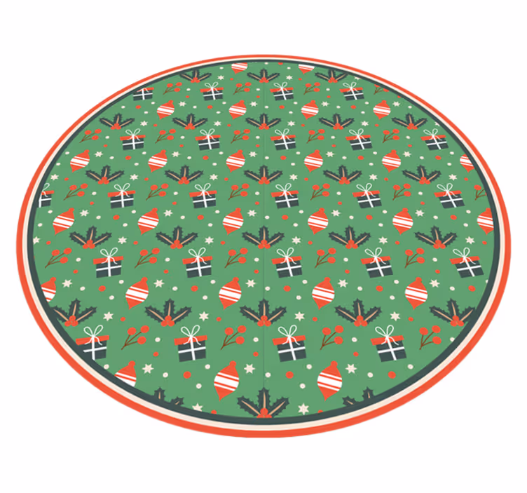 Tappeto Vinile Natale tondo festivo - TenStickers