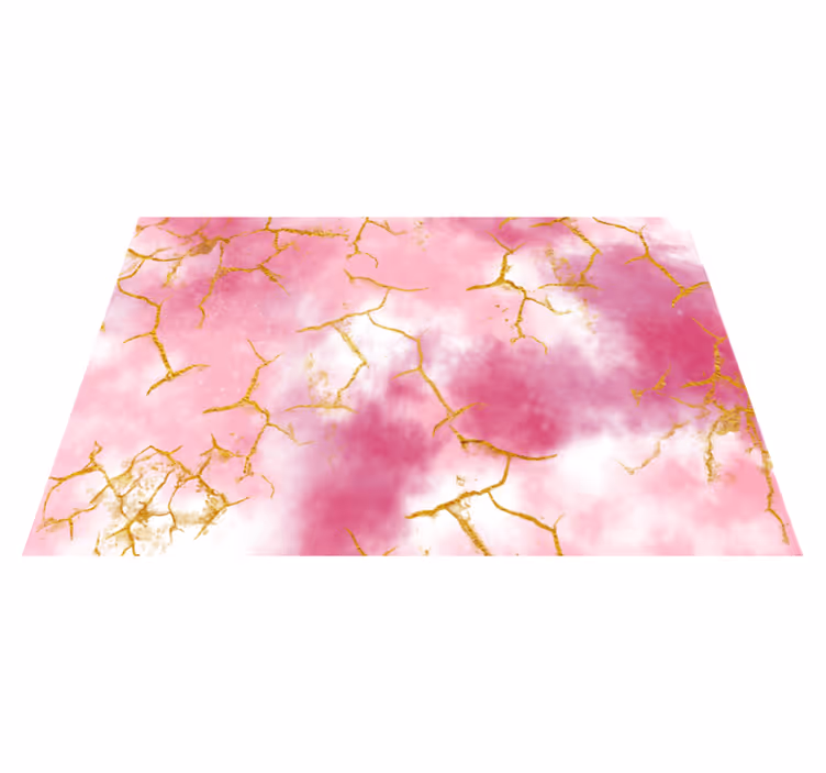 Tappeto vinile effetto marmo eleganza rosa marmorizzata - TenStickers