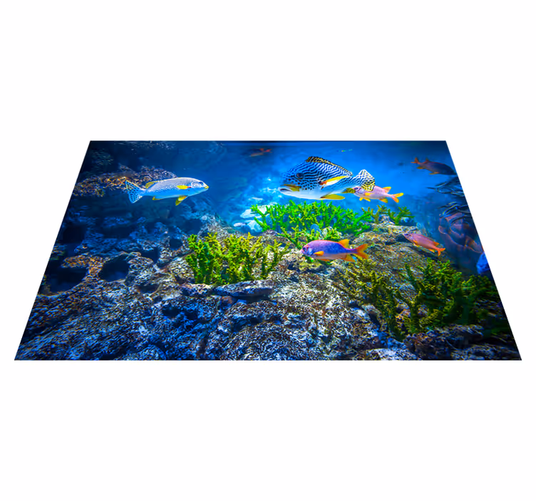 Tappeto vinile animali scena di vita acquatica - TenStickers