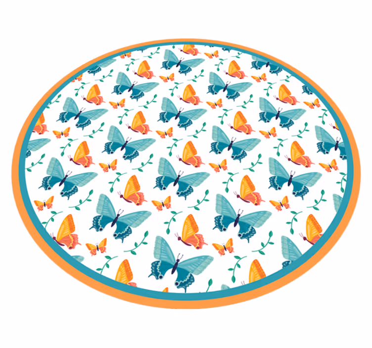 Tappeto vinile bebé design circolare a farfalla - TenStickers