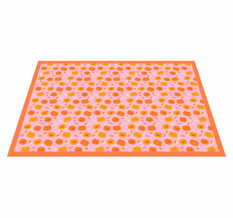 Tappeto vinile Halloween motivo di zucca diffuso - TenStickers