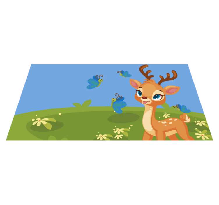 Tappeto vinile per bambini scena del prato fulvo - TenStickers