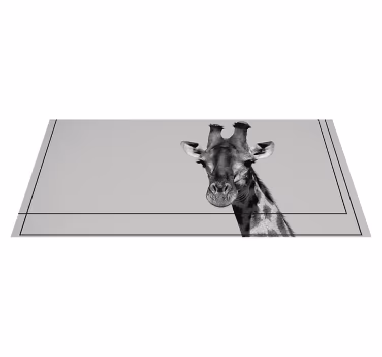 Tappeto vinile animali ritratto della giraffa - TenStickers