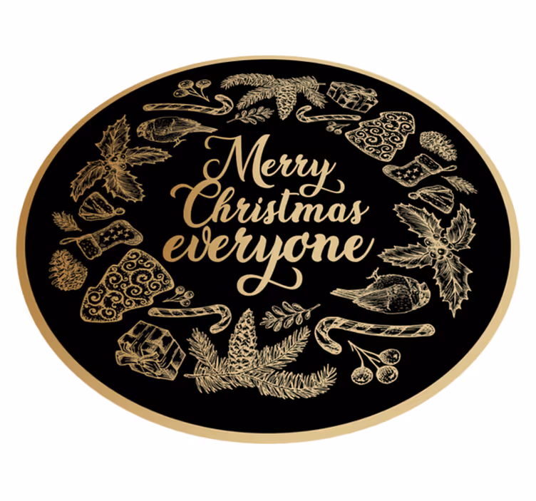 Tappeto Vinile Natale saluto festivo - TenStickers