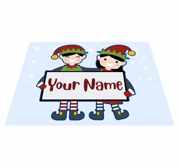 Tappeto vinile con nome elfi personalizzati - TenStickers