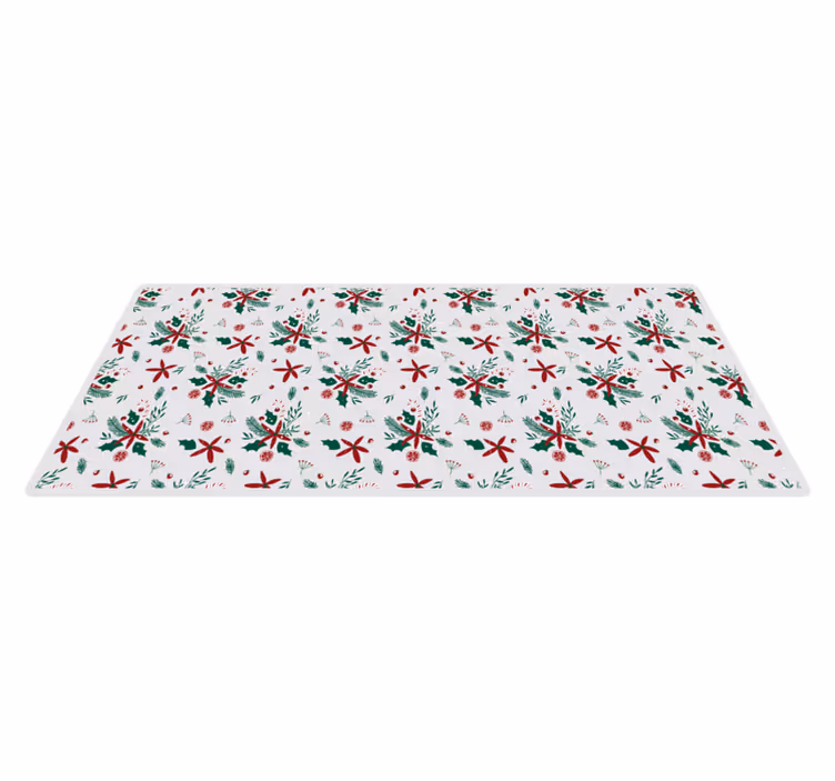 Tappeto Vinile Natale modello di fogliame festivo - TenStickers