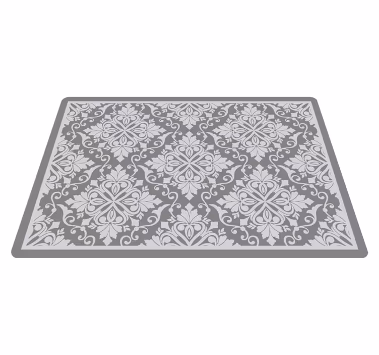 Tappeto vinile minimalista elegante fogliame monocromatico - TenStickers