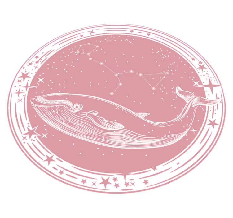 Tappetto vinile stelle cerchio costellazione balena - TenStickers