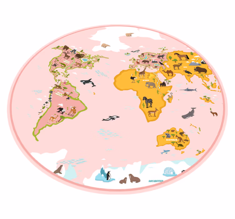 Tappeto vinile mappamondo cartografia educativa - TenStickers
