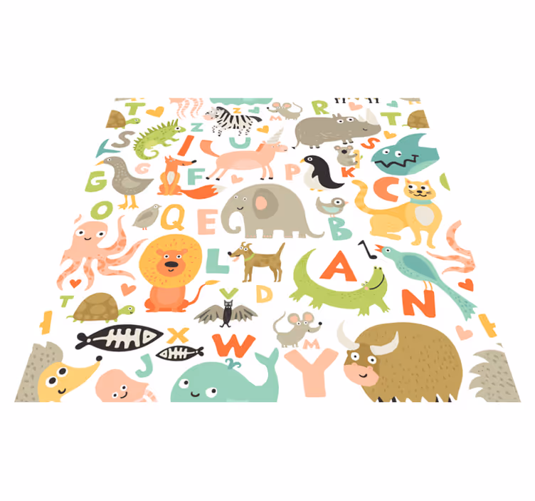 Tappeto vinile alfabeto creature dell'alfabeto - TenStickers