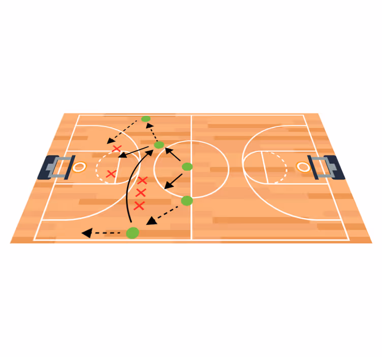 Tappeto vinile strade campo da basket - TenStickers