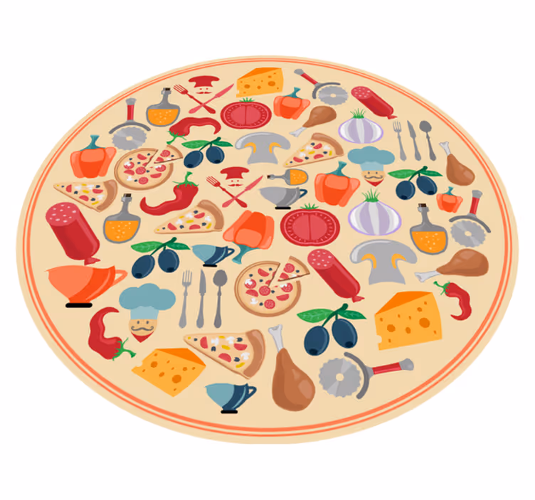 Tappeto pvc cucina motivi culinari - TenStickers