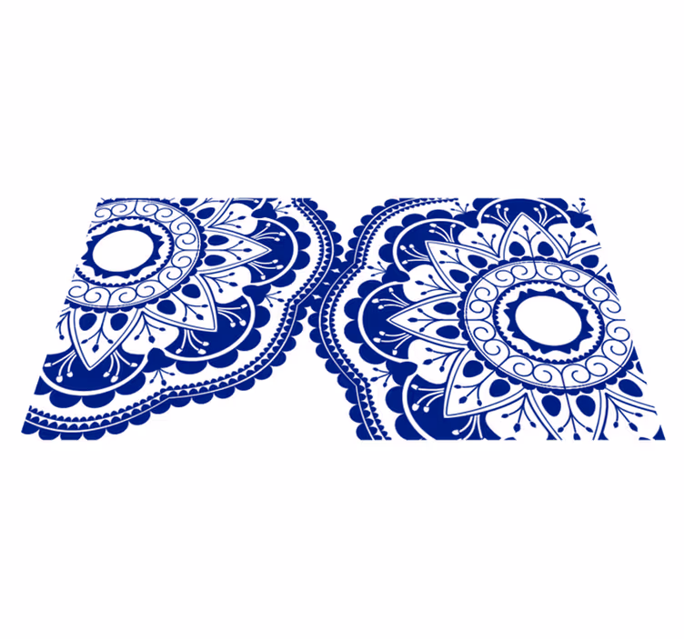 Tappeto vinile Mandala modello blu navy - TenStickers